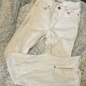 Zara White Denim Flare Jeans Size 2